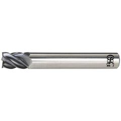 Corner Radius End Mill: 3/8″ Dia, 15/32″ LOC, 0.03″ Radius, 5 Flutes, Solid Carbide 4″ OAL, 3/8″ Shank Dia, 40 ° Helix, EXO Coated, Corner Radius End, Series VGM5-LN