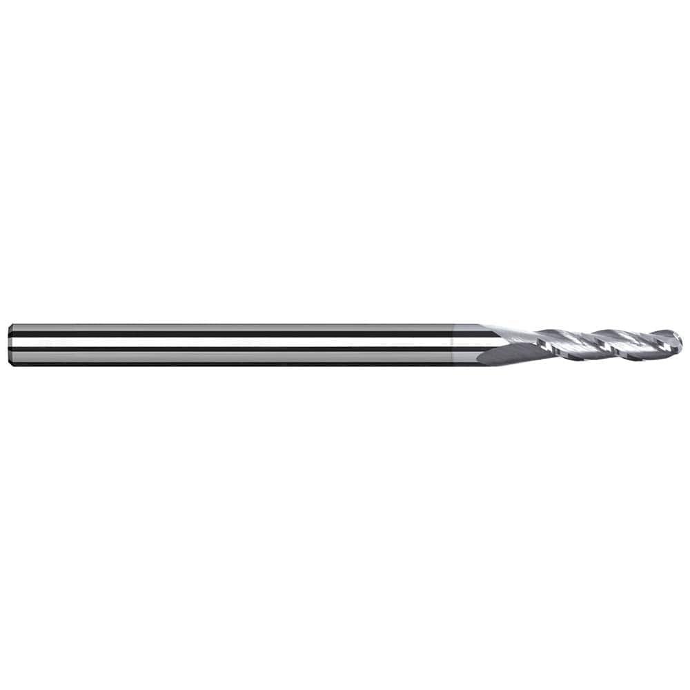 Harvey Tool - Ball End Mills; Mill Diameter (mm): 1.00 ; Mill Diameter (Decimal Inch): 0.0394 ; Number of Flutes: 3 ; Length of Cut (mm): 3.0000 ; Length of Cut (Decimal Inch): 0.1181 ; Material: Solid Carbide - Exact Tool & Supply