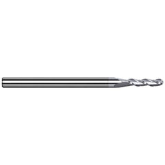 Harvey Tool - Ball End Mills; Mill Diameter (mm): 1.00 ; Mill Diameter (Decimal Inch): 0.0394 ; Number of Flutes: 3 ; Length of Cut (mm): 3.0000 ; Length of Cut (Decimal Inch): 0.1181 ; Material: Solid Carbide - Exact Tool & Supply