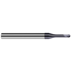 Harvey Tool - 3/32" Diam, 0.074" LOC, 2 Flute Solid Carbide Ball End Mill - Exact Tool & Supply