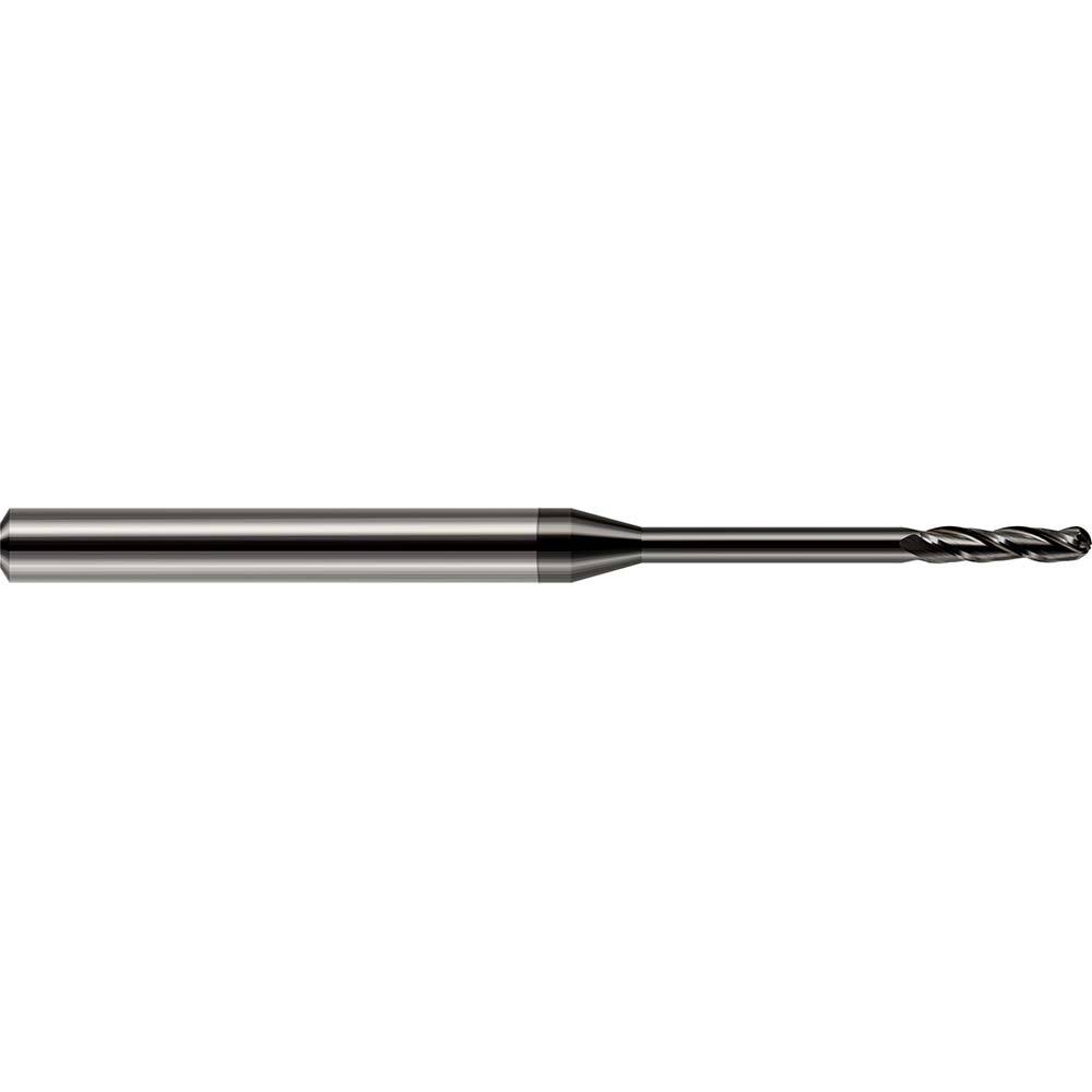 Harvey Tool - Ball End Mills; Mill Diameter (mm): 1.90 ; Mill Diameter (Decimal Inch): 0.0750 ; Number of Flutes: 3 ; Length of Cut (Inch): 1/2 ; Length of Cut (Decimal Inch): 0.5000 ; Material: Solid Carbide - Exact Tool & Supply