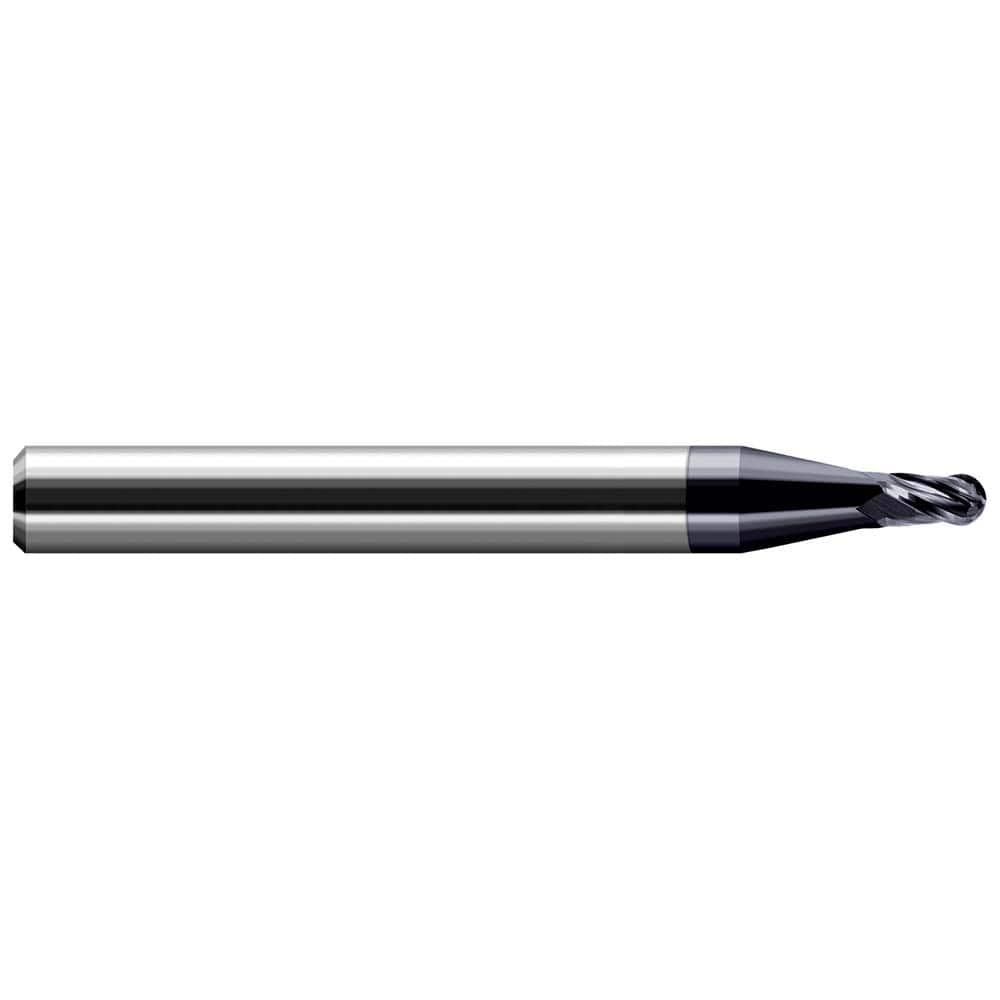 Harvey Tool - Ball End Mills; Mill Diameter (Inch): 3/32 ; Mill Diameter (Decimal Inch): 0.0930 ; Number of Flutes: 3 ; Length of Cut (Decimal Inch): 0.1390 ; Material: Solid Carbide ; Overall Length (Inch): 1-1/2 - Exact Tool & Supply
