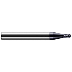 Harvey Tool - Ball End Mills; Mill Diameter (Decimal Inch): 0.0700 ; Number of Flutes: 2 ; Length of Cut (Decimal Inch): 0.1050 ; Material: Solid Carbide ; Overall Length (Inch): 1-1/2 ; Overall Length (Decimal Inch): 1.50000 - Exact Tool & Supply