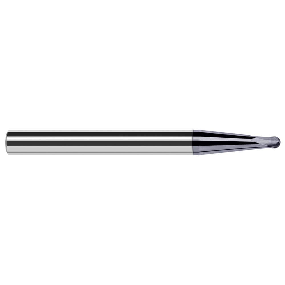 Harvey Tool - 1/32" Diam, 0.025" LOC, 2 Flute Solid Carbide Ball End Mill - Exact Tool & Supply