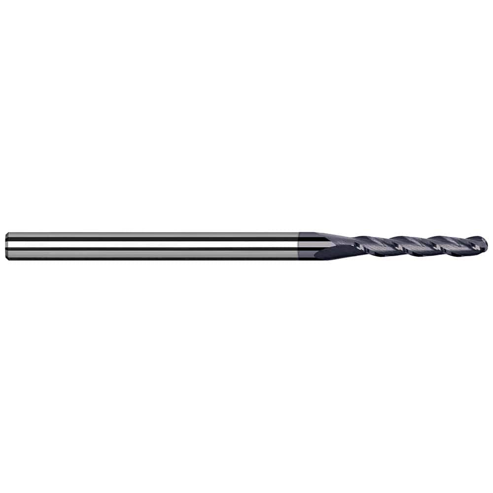 Harvey Tool - Ball End Mills; Mill Diameter (Decimal Inch): 0.0500 ; Number of Flutes: 3 ; Length of Cut (Inch): 1/4 ; Length of Cut (Decimal Inch): 0.2500 ; Material: Solid Carbide ; Overall Length (Inch): 2-1/2 - Exact Tool & Supply