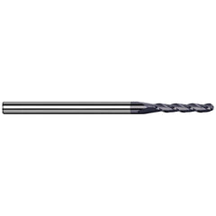 Harvey Tool - Ball End Mills; Mill Diameter (Decimal Inch): 0.0500 ; Number of Flutes: 3 ; Length of Cut (Inch): 1/4 ; Length of Cut (Decimal Inch): 0.2500 ; Material: Solid Carbide ; Overall Length (Inch): 2-1/2 - Exact Tool & Supply