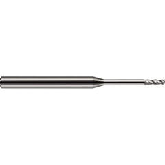 Harvey Tool - Ball End Mills; Mill Diameter (mm): 0.80 ; Mill Diameter (Inch): 1/32 ; Mill Diameter (Decimal Inch): 0.0310 ; Number of Flutes: 4 ; Length of Cut (Inch): 3/32 ; Length of Cut (Decimal Inch): 0.0930 - Exact Tool & Supply