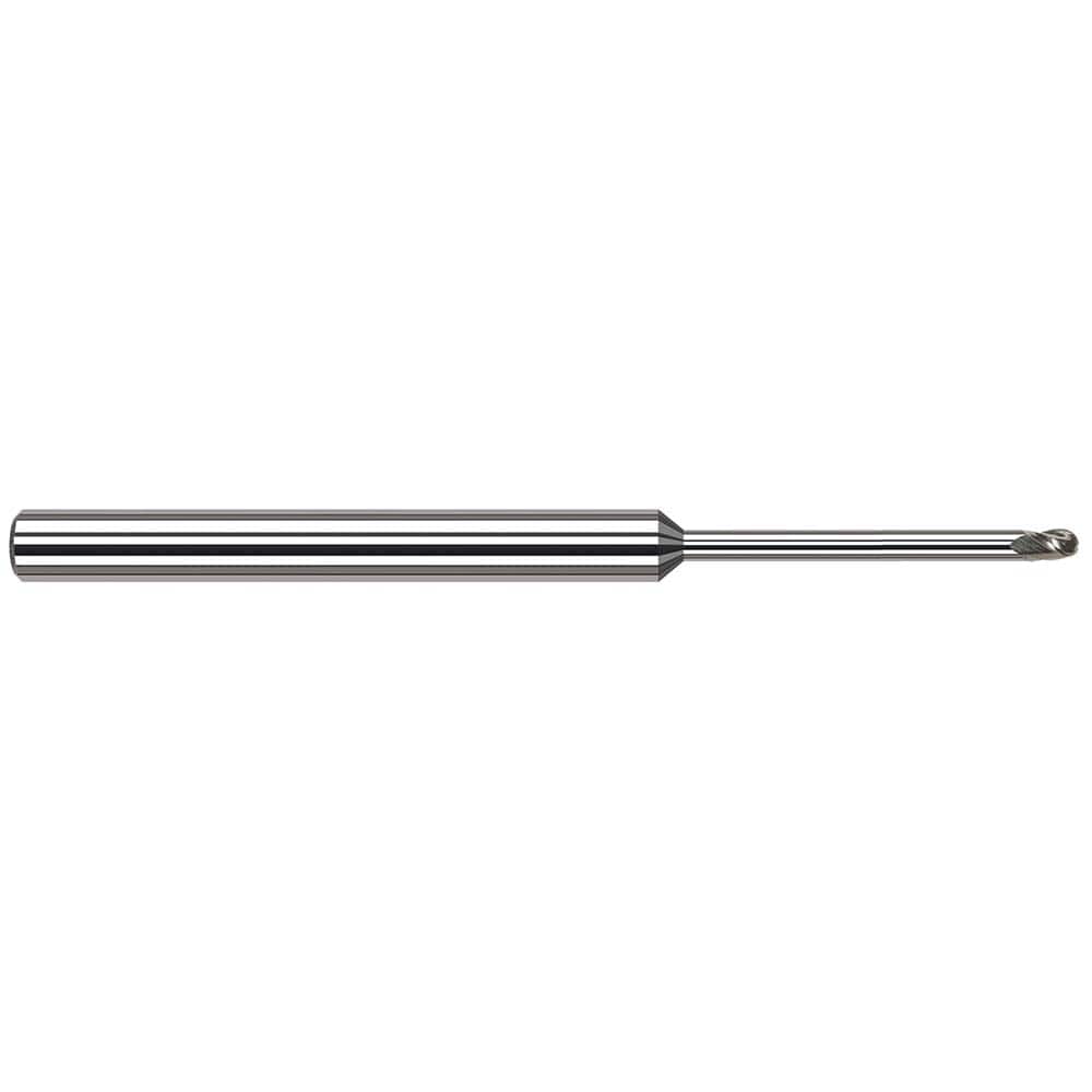 Harvey Tool - Ball End Mills; Mill Diameter (Inch): 1/16 ; Mill Diameter (Decimal Inch): 0.0620 ; Number of Flutes: 3 ; Length of Cut (Inch): 3/32 ; Length of Cut (Decimal Inch): 0.0930 ; Material: Solid Carbide - Exact Tool & Supply