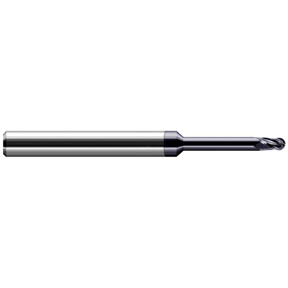 Harvey Tool - Ball End Mills; Mill Diameter (Decimal Inch): 0.0700 ; Number of Flutes: 4 ; Length of Cut (Decimal Inch): 0.1050 ; Material: Solid Carbide ; Overall Length (Inch): 2-1/2 ; Overall Length (Decimal Inch): 2.50000 - Exact Tool & Supply
