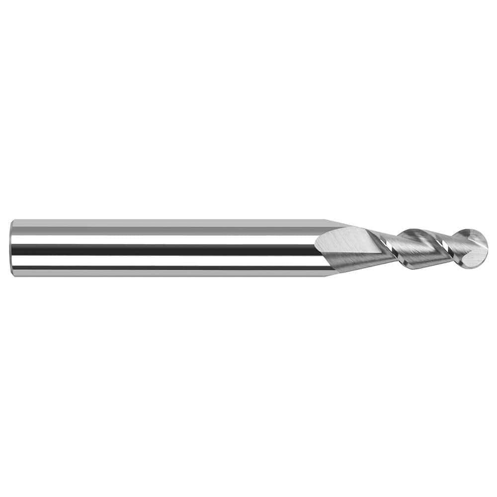 Harvey Tool - 3/32" Diam, 0.279" LOC, 2 Flute Solid Carbide Ball End Mill - Exact Tool & Supply