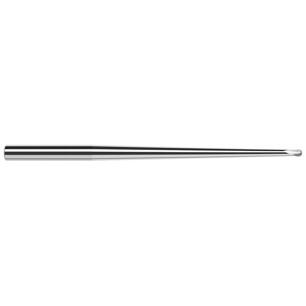 Harvey Tool - Ball End Mills; Mill Diameter (Inch): 1/16 ; Mill Diameter (Decimal Inch): 0.0620 ; Number of Flutes: 2 ; Length of Cut (Decimal Inch): 0.0500 ; Material: Solid Carbide ; Overall Length (Inch): 2-1/2 - Exact Tool & Supply