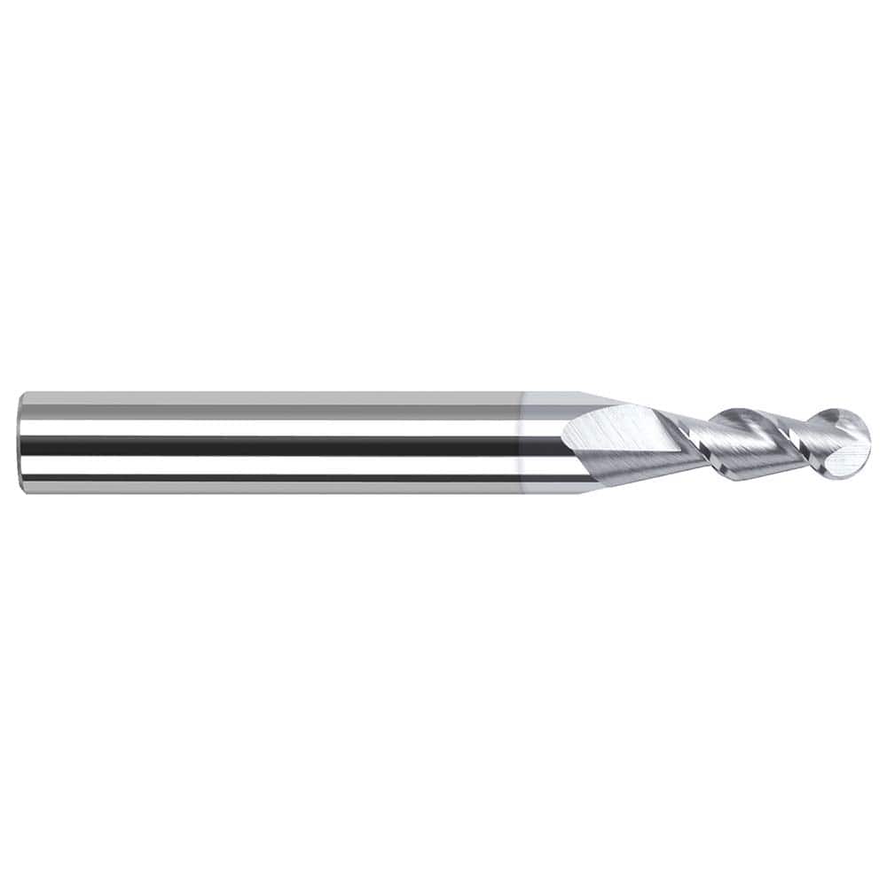 Harvey Tool - 0.1" Diam, 0.3" LOC, 2 Flute Solid Carbide Ball End Mill - Exact Tool & Supply