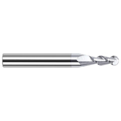 Harvey Tool - Ball End Mills; Mill Diameter (Inch): 1/16 ; Mill Diameter (Decimal Inch): 0.0620 ; Number of Flutes: 2 ; Length of Cut (Inch): 3/32 ; Length of Cut (Decimal Inch): 0.0930 ; Material: Solid Carbide - Exact Tool & Supply