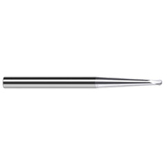 Harvey Tool - Ball End Mills; Mill Diameter (mm): 0.80 ; Mill Diameter (Inch): 1/32 ; Mill Diameter (Decimal Inch): 0.0310 ; Number of Flutes: 2 ; Length of Cut (Decimal Inch): 0.0250 ; Material: Solid Carbide - Exact Tool & Supply