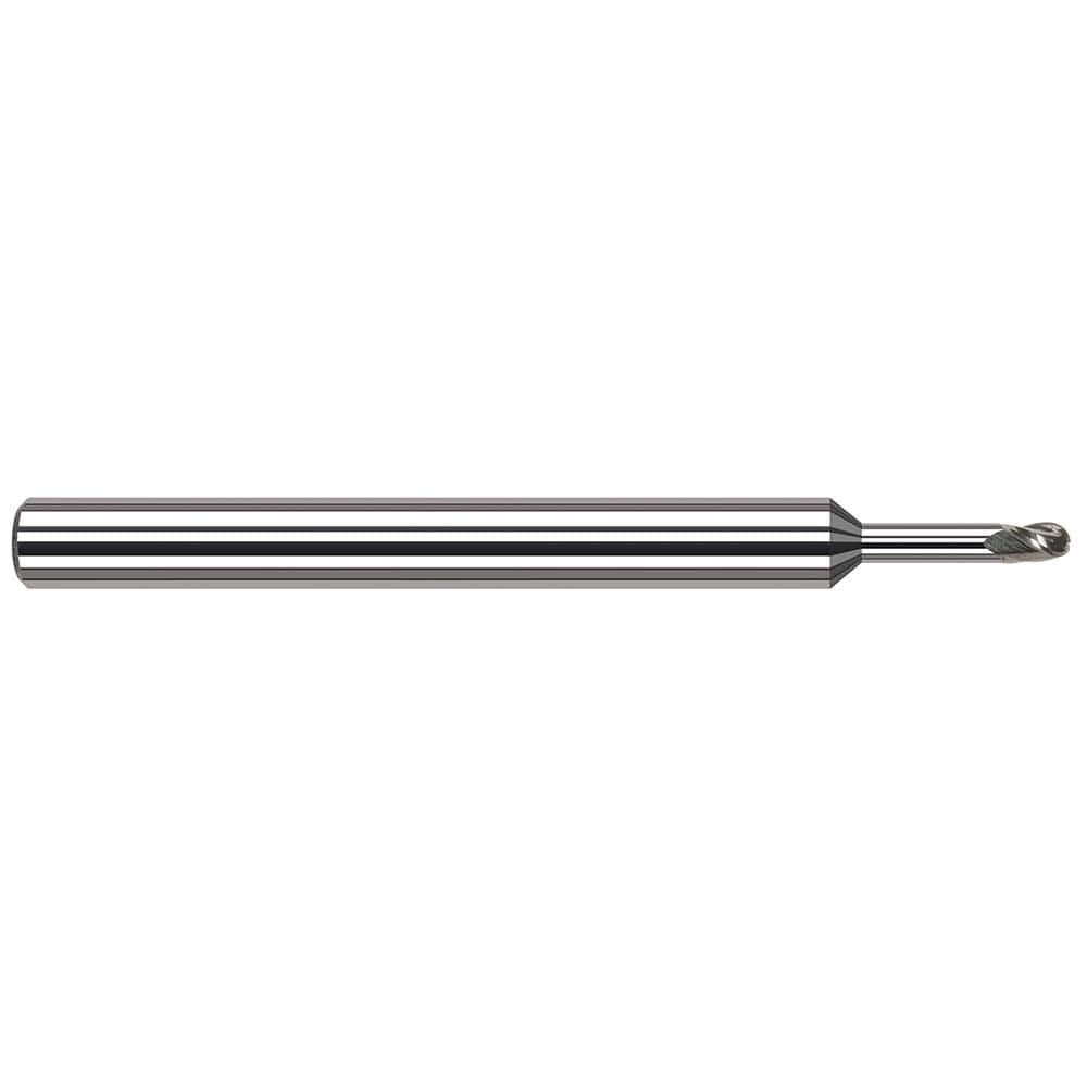 Harvey Tool - Ball End Mills; Mill Diameter (Inch): 3/32 ; Mill Diameter (Decimal Inch): 0.0930 ; Number of Flutes: 3 ; Length of Cut (Decimal Inch): 0.1390 ; Material: Solid Carbide ; Overall Length (Inch): 2-1/2 - Exact Tool & Supply