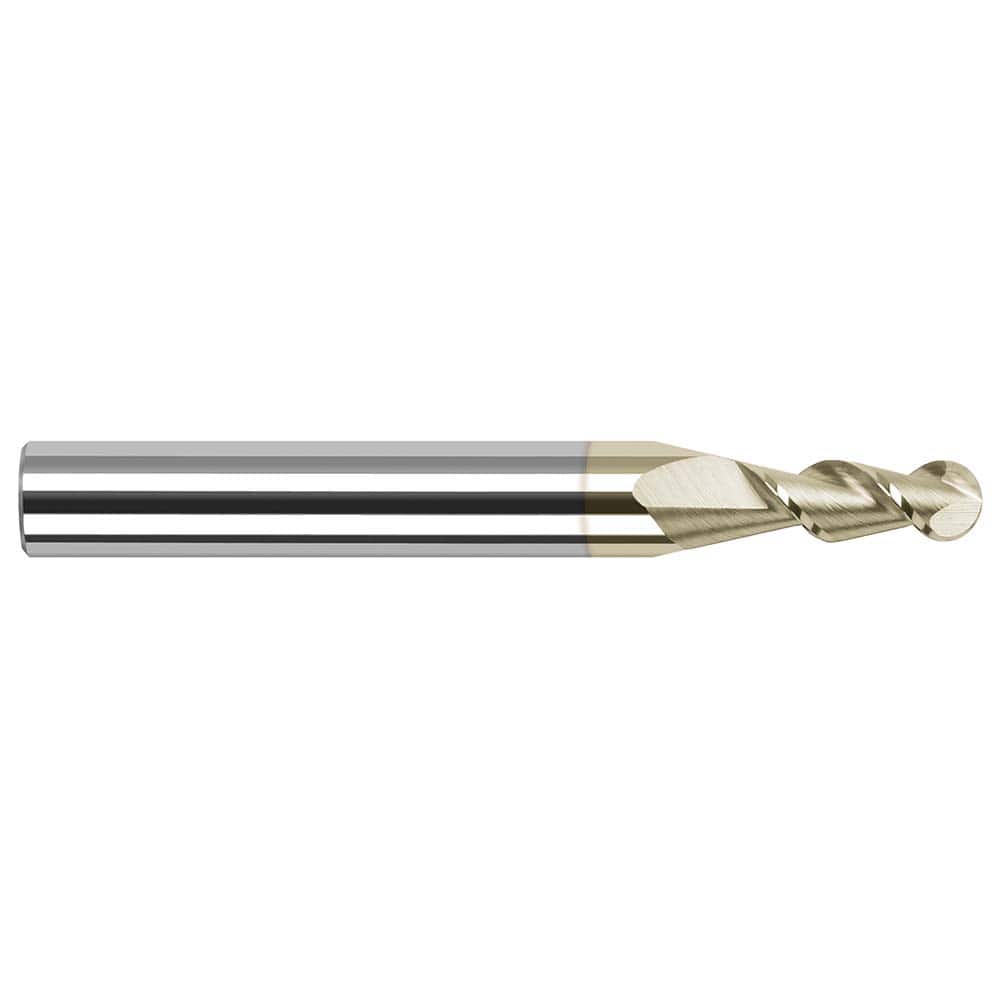 Harvey Tool - 3/32" Diam, 0.279" LOC, 2 Flute Solid Carbide Ball End Mill - Exact Tool & Supply