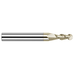 Harvey Tool - 3/32" Diam, 0.279" LOC, 2 Flute Solid Carbide Ball End Mill - Exact Tool & Supply