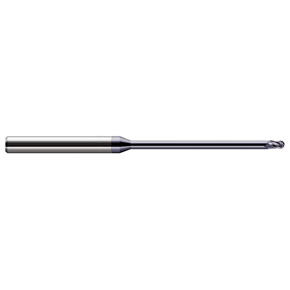 Harvey Tool - Ball End Mills; Mill Diameter (Inch): 1/16 ; Mill Diameter (Decimal Inch): 0.0620 ; Number of Flutes: 3 ; Length of Cut (Inch): 3/32 ; Length of Cut (Decimal Inch): 0.0930 ; Material: Solid Carbide - Exact Tool & Supply