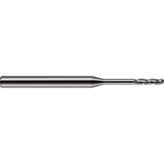 Harvey Tool - 1/64" Diam, 1.9mm LOC, 3 Flute Solid Carbide Ball End Mill - Exact Tool & Supply