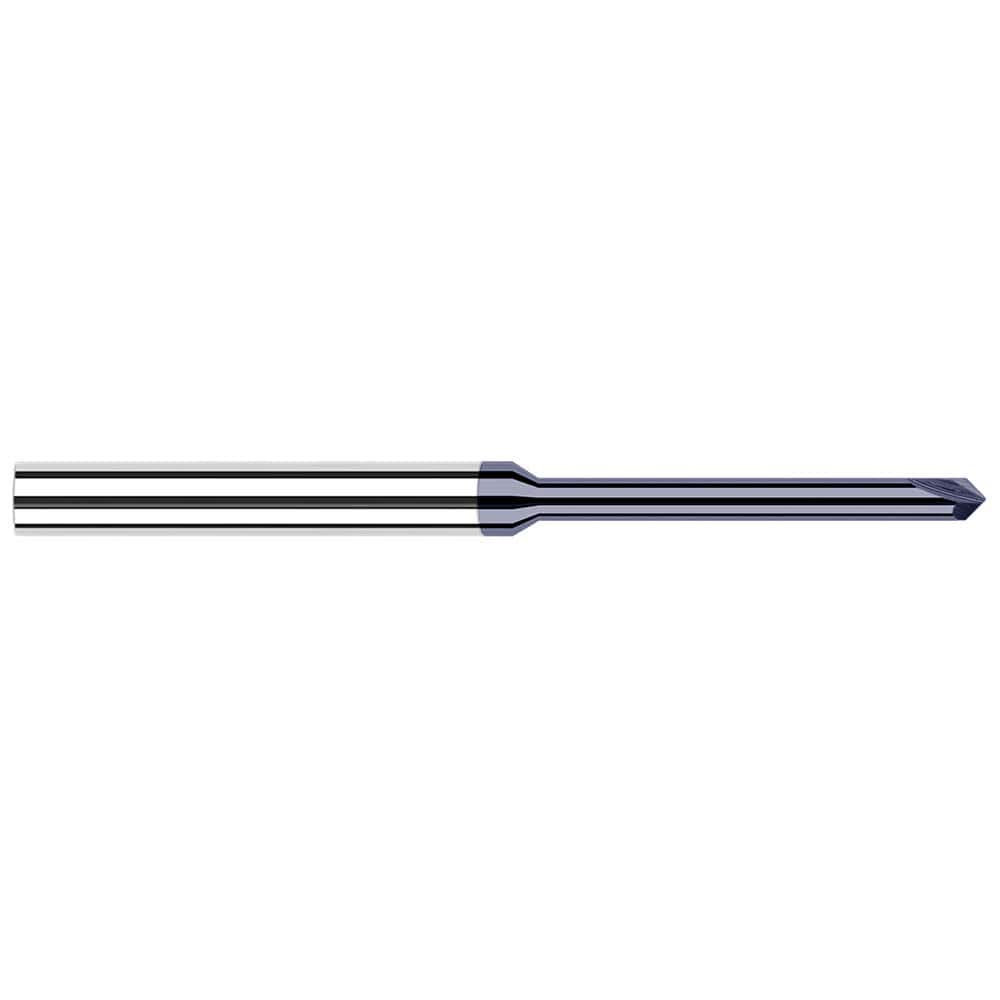 Harvey Tool - 1/16" Diam 90°/90° 2-Flute Single End Solid Carbide Chamfer Mill - Exact Tool & Supply