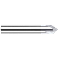 Harvey Tool - 1/8" Diam 90°/90° 2-Flute Single End Solid Carbide Chamfer Mill - Exact Tool & Supply