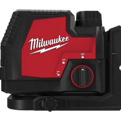 Milwaukee Tool - Laser Levels; Level Type: Cross Line Level ; Maximum Measuring Range (Feet): 100 ; Number of Beams: 2 ; Beam Color: Green ; Accuracy: 0.125" ; Description: The MILWAUKEE? USB Rechargeable Green Cross Line Laser offers 8+ hours of runtime - Exact Tool & Supply