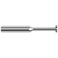 Harvey Tool - 1/8" Cut Diam, 1/32" Cut Width, 1/8" Shank, Staggered-Tooth Woodruff Keyseat Cutter - Exact Tool & Supply