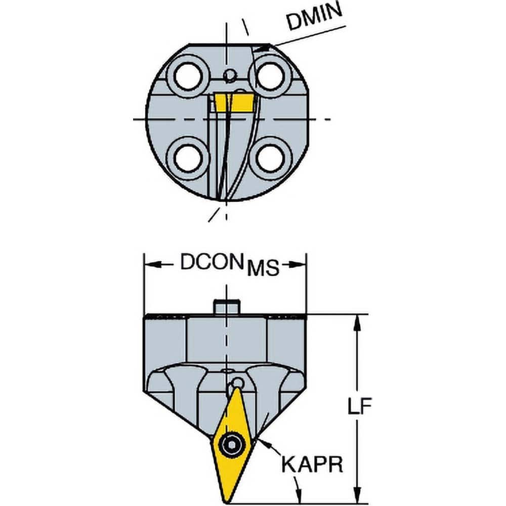Sandvik Coromant - Modular Grooving Cutting Unit Heads; System Size: 40 ; Series Name: CoroMill 107 ; Cutting Direction: Left Hand ; Modular Head Style: Cutting Head ; Insert Style: VBMT ; Head Length/Projection (mm): 45.00 - Exact Tool & Supply