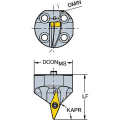 Sandvik Coromant - Modular Grooving Cutting Unit Heads; System Size: 40 ; Series Name: CoroMill 107 ; Cutting Direction: Left Hand ; Modular Head Style: Cutting Head ; Insert Style: VBMT ; Head Length/Projection (mm): 45.00 - Exact Tool & Supply