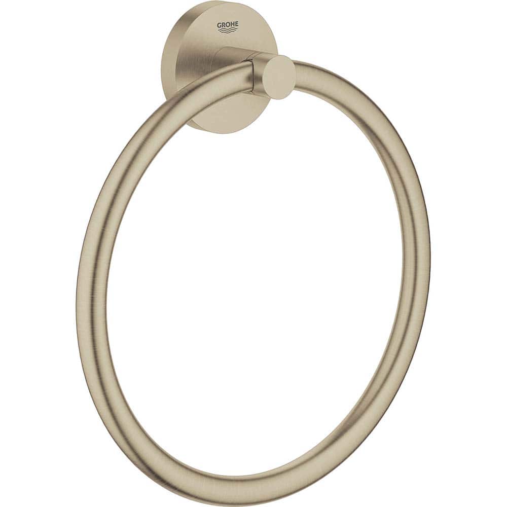 Grohe - Washroom Shelves, Soap Dishes & Towel Holders; Type: Towel Ring ; Material: Metal ; Length (Inch): 8 ; Width (Inch): 2-1/8 ; Depth (Inch): 1.73 ; Finish/Coating: Brushed; Nickel - Exact Tool & Supply