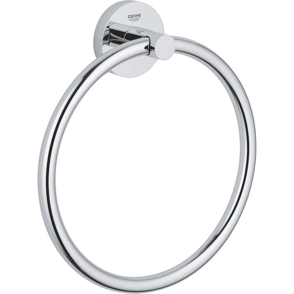 Grohe - Washroom Shelves, Soap Dishes & Towel Holders; Type: Towel Ring ; Material: Metal ; Length (Inch): 7.8740 ; Width (Inch): 2.25 ; Depth (Inch): 1.73 ; Finish/Coating: Chrome - Exact Tool & Supply