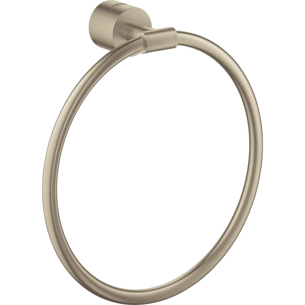 Grohe - Washroom Shelves, Soap Dishes & Towel Holders; Type: Towel Ring ; Material: Metal ; Length (Inch): 8.43 ; Width (Inch): 2-5/8 ; Depth (Inch): 2.71654 ; Finish/Coating: Brushed; Nickel - Exact Tool & Supply