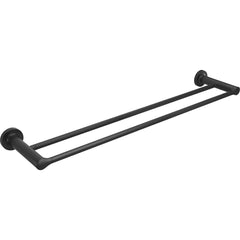 American Standard - Washroom Shelves, Soap Dishes & Towel Holders; Type: Double Towel Bar ; Material: Metal ; Length (Inch): 24 ; Width (Inch): 2 ; Depth (Inch): 5.25 ; Finish/Coating: Matte Black - Exact Tool & Supply