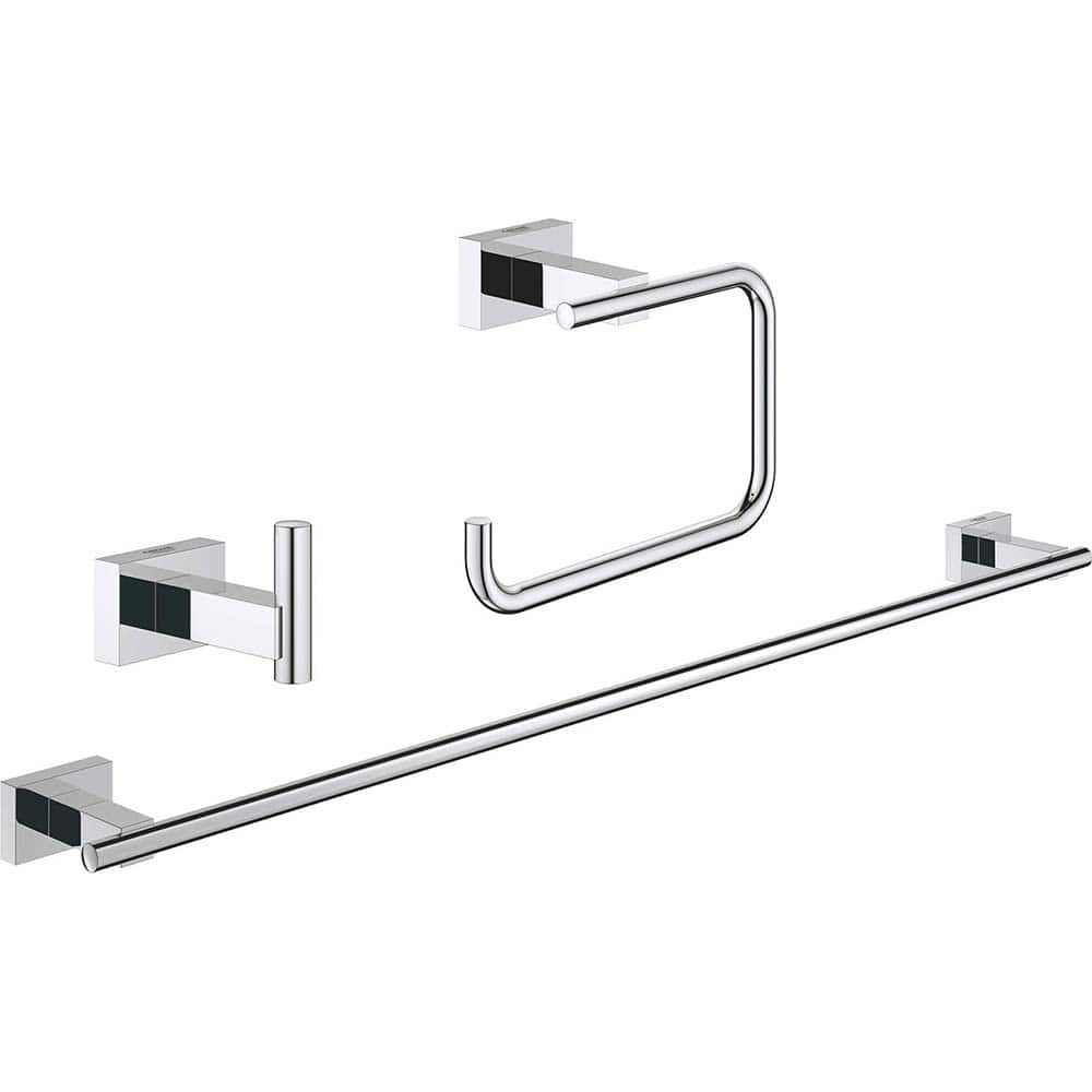 Grohe - Washroom Shelves, Soap Dishes & Towel Holders; Type: 5-in-1 Accessory Set ; Material: Metal ; Length (Inch): 23 ; Width (Inch): 1.75 ; Depth (Inch): 2.36 ; Finish/Coating: Chrome - Exact Tool & Supply
