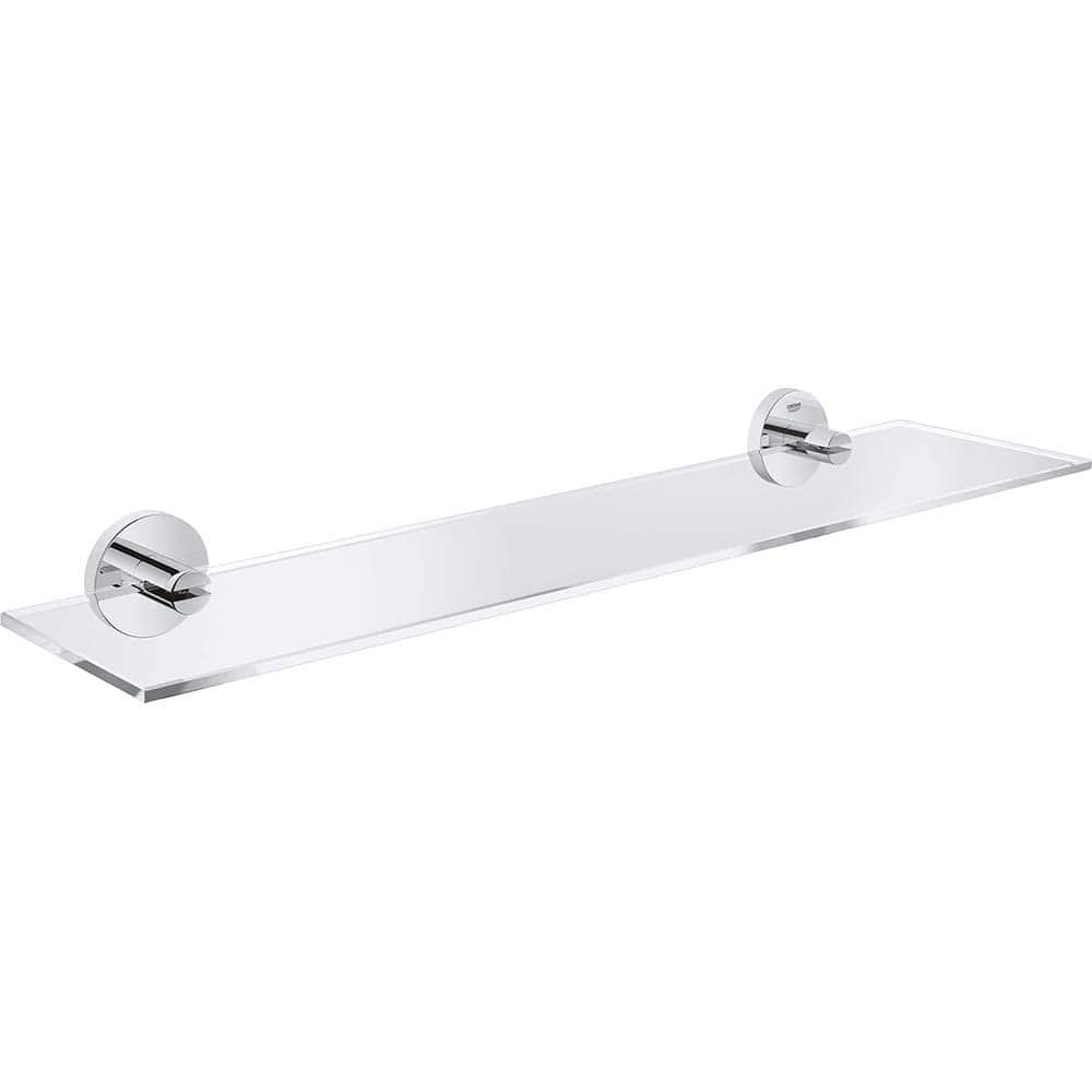 Grohe - Washroom Shelves, Soap Dishes & Towel Holders; Type: Glass Shelf ; Material: Glass/Metal ; Length (Inch): 20.75 ; Width (Inch): 14.75 ; Depth (Inch): 5.70866 ; Finish/Coating: Chrome; Clear - Exact Tool & Supply