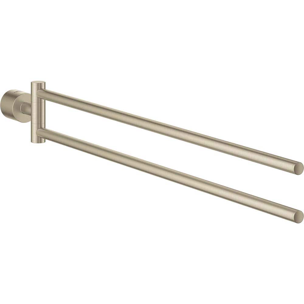 Grohe - Washroom Shelves, Soap Dishes & Towel Holders; Type: Towel Bar ; Material: Metal ; Length (Inch): 21-3/4 ; Width (Inch): 2.75 ; Depth (Inch): 1.37 ; Finish/Coating: Brushed; Nickel - Exact Tool & Supply