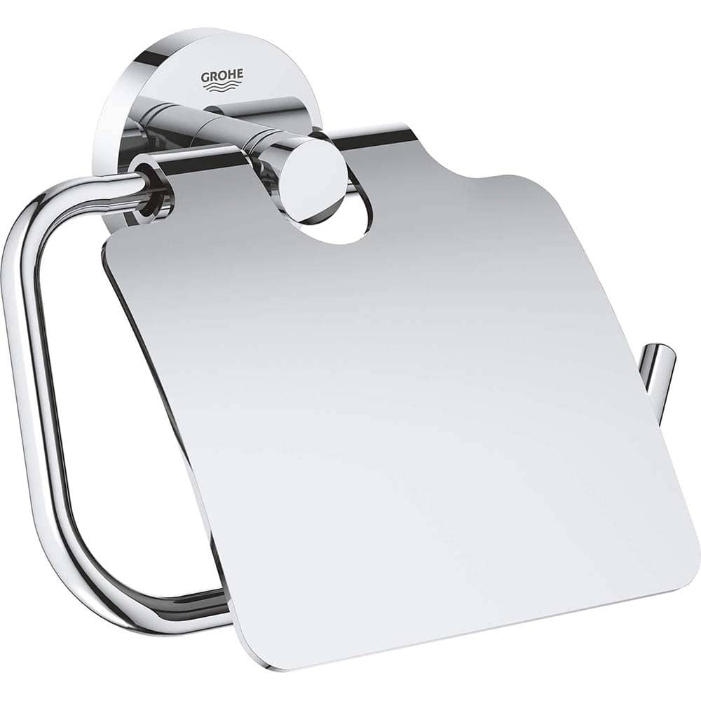 Grohe - Washroom Shelves, Soap Dishes & Towel Holders; Type: Toilet Paper Holder ; Material: Metal ; Length (Inch): 4.6 ; Width (Inch): 6.5 ; Depth (Inch): 1.73 ; Finish/Coating: Chrome - Exact Tool & Supply