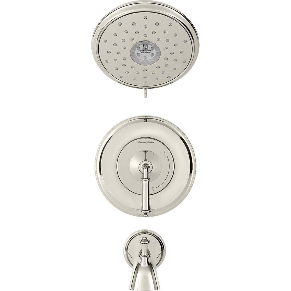 American Standard - Tub & Shower Faucets; Type: Bath and Shower Trim kit ; Style: Delancey ; Design: Ceramic Mixing Cartridge ; Material: Metal ; Handle Type: Lever ; Handle Material: Metal - Exact Tool & Supply