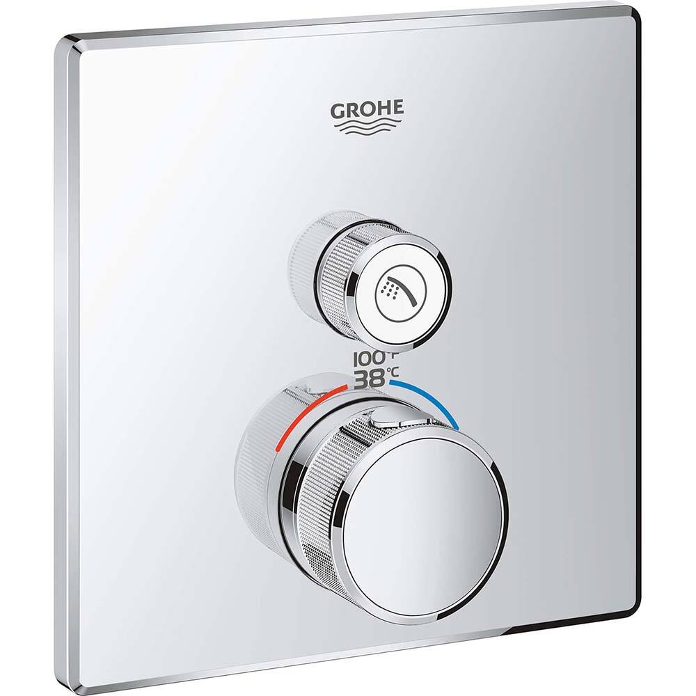 Grohe - Tub & Shower Faucets; Type: Valve Only Trim kit ; Style: Grohtherm Smartcontrol ; Design: Check Valve ; Material: Metal ; Handle Type: Knob ; Handle Material: Metal - Exact Tool & Supply