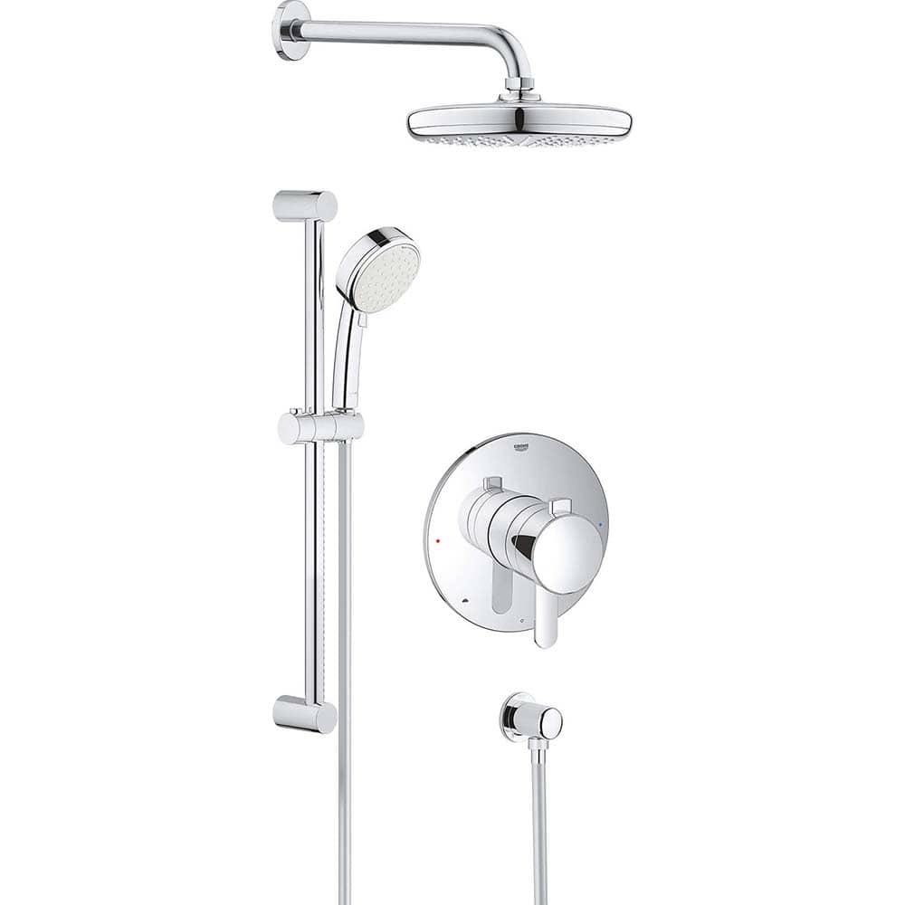 Grohe - Tub & Shower Faucets; Type: Shower System ; Style: Europlus ; Design: Check Valve ; Material: Metal ; Handle Type: Lever ; Handle Material: Metal - Exact Tool & Supply