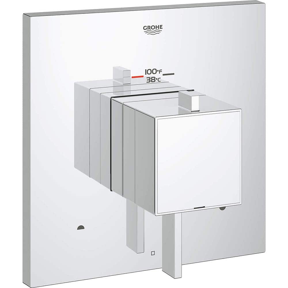 Grohe - Tub & Shower Faucets; Type: Valve Only Trim kit ; Style: Eurocube ; Design: 2-Way ; Material: Metal ; Handle Type: Lever ; Handle Material: Metal - Exact Tool & Supply