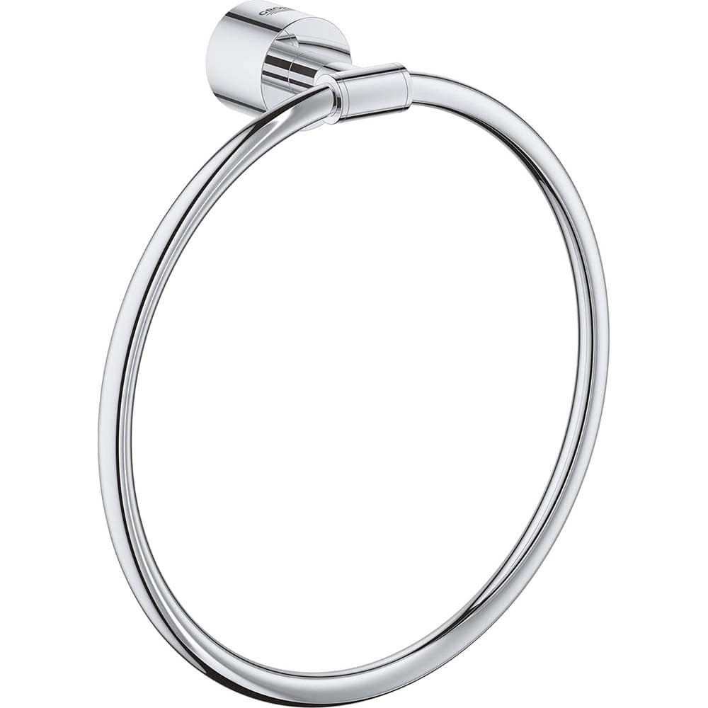 Grohe - Washroom Shelves, Soap Dishes & Towel Holders; Type: Towel Ring ; Material: Metal ; Length (Inch): 8-1/4 ; Width (Inch): 1-3/8 ; Depth (Inch): 2.71 ; Finish/Coating: Chrome - Exact Tool & Supply