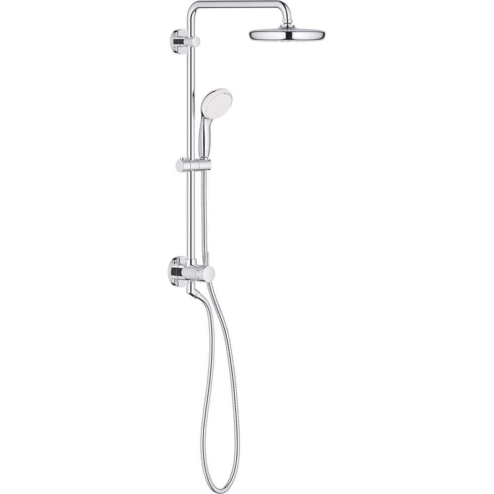 Grohe - Tub & Shower Faucets; Type: Shower System ; Style: Retro-Fit ; Design: Assembled Package ; Material: Metal ; Handle Type: Knob ; Handle Material: Metal - Exact Tool & Supply