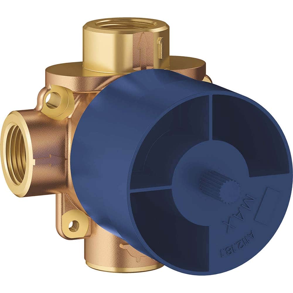 Grohe - Tub & Shower Faucets; Type: Rough-in valve ; Style: Non Rapido ; Design: 3-Way ; Material: Brass ; Handle Type: No handle ; Handle Material: Non-Metallic - Exact Tool & Supply