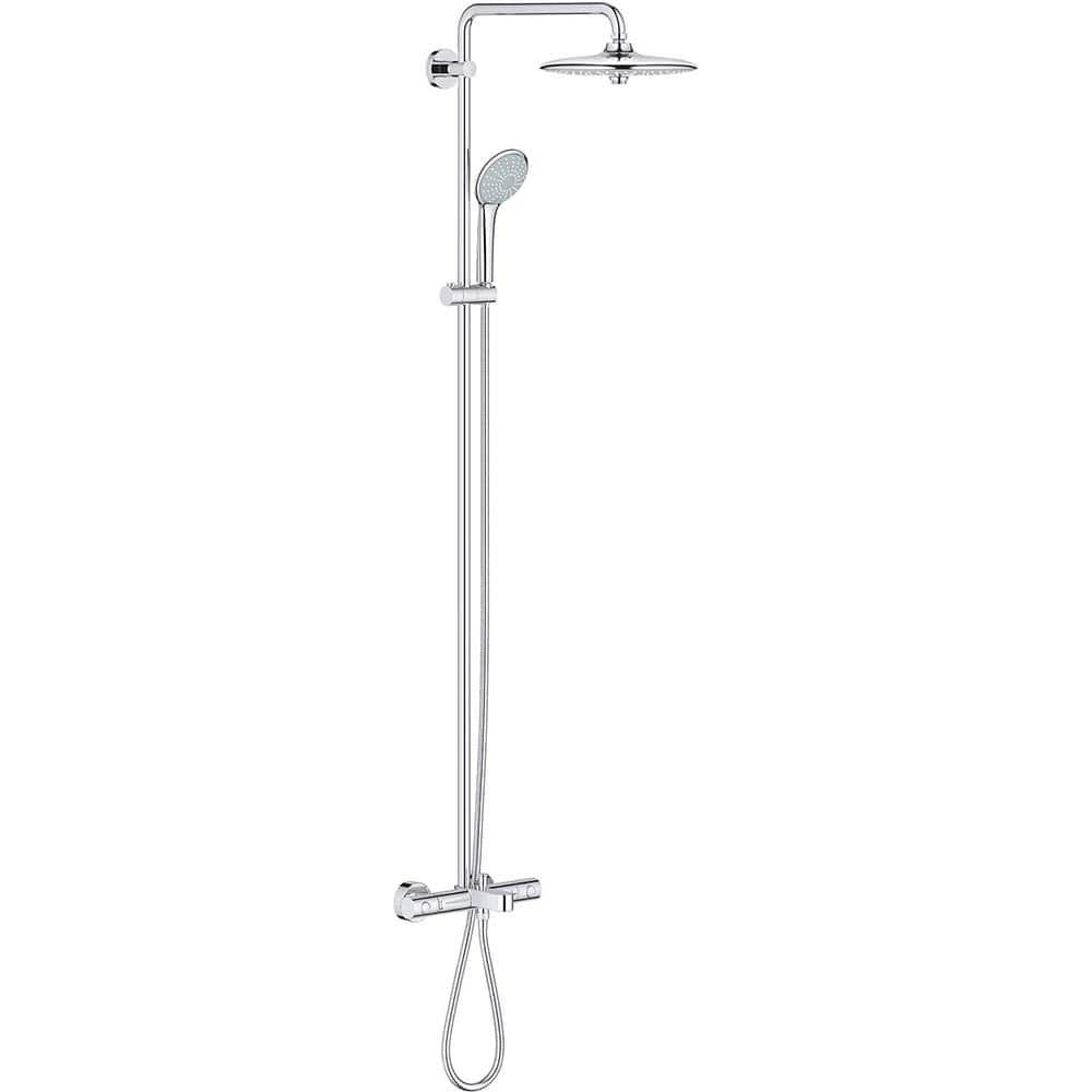 Grohe - Shower Heads & Accessories; Type: 2-in-1 ; Material: Metal ; GPM: 2.50 ; Face Diameter: 10.25 (Inch); Finish/Coating: Polished Chrome ; Settings: Spray, Pulse, Combination Pulse-Massage - Exact Tool & Supply