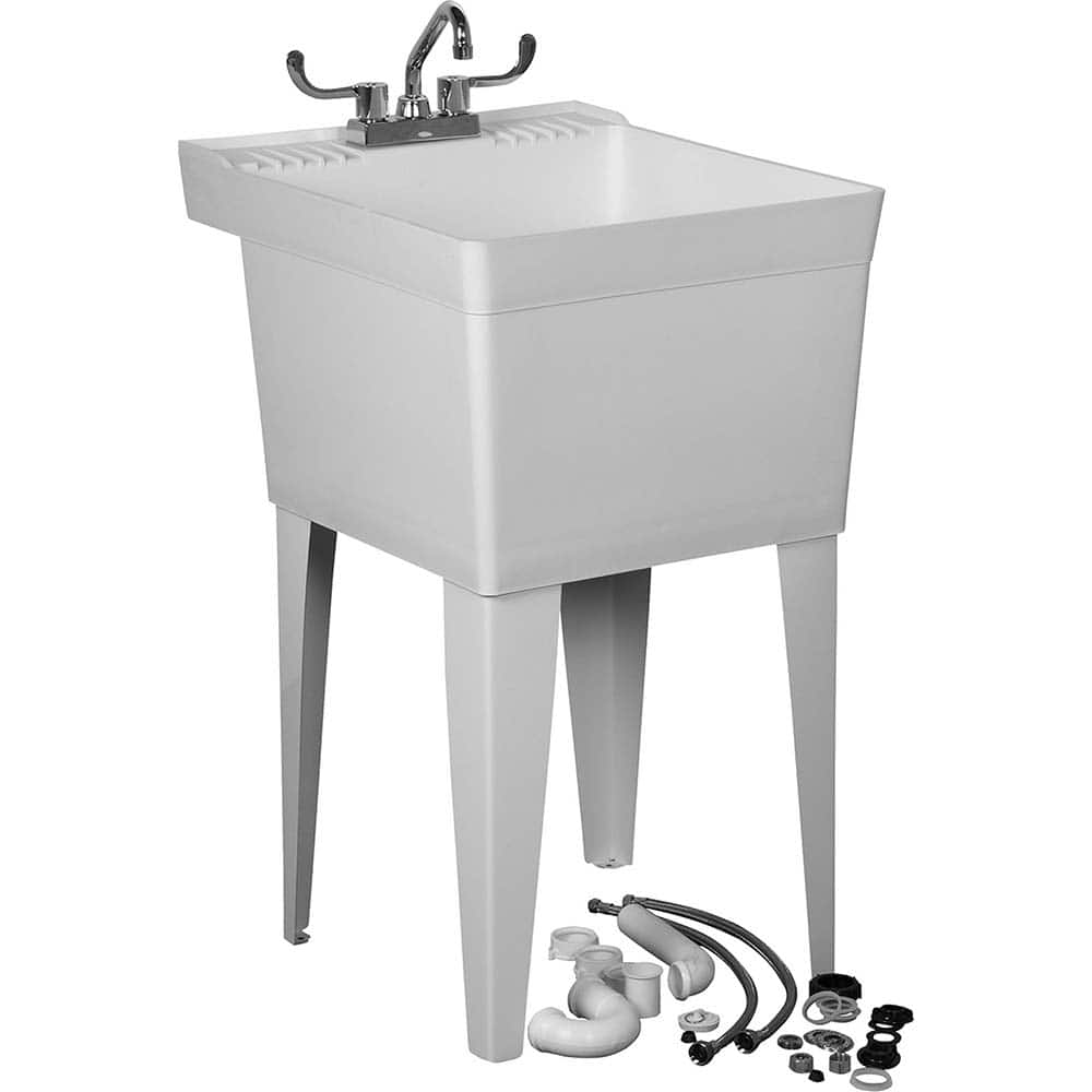 Fiat Products - Sinks; Type: Laundry Tub ; Outside Length: 23.875 (Inch); Outside Length: 23.875 (Decimal Inch); Outside Width: 20.000 (Decimal Inch); Outside Width: 20 (Inch); Outside Height: 33.6875 (Decimal Inch) - Exact Tool & Supply
