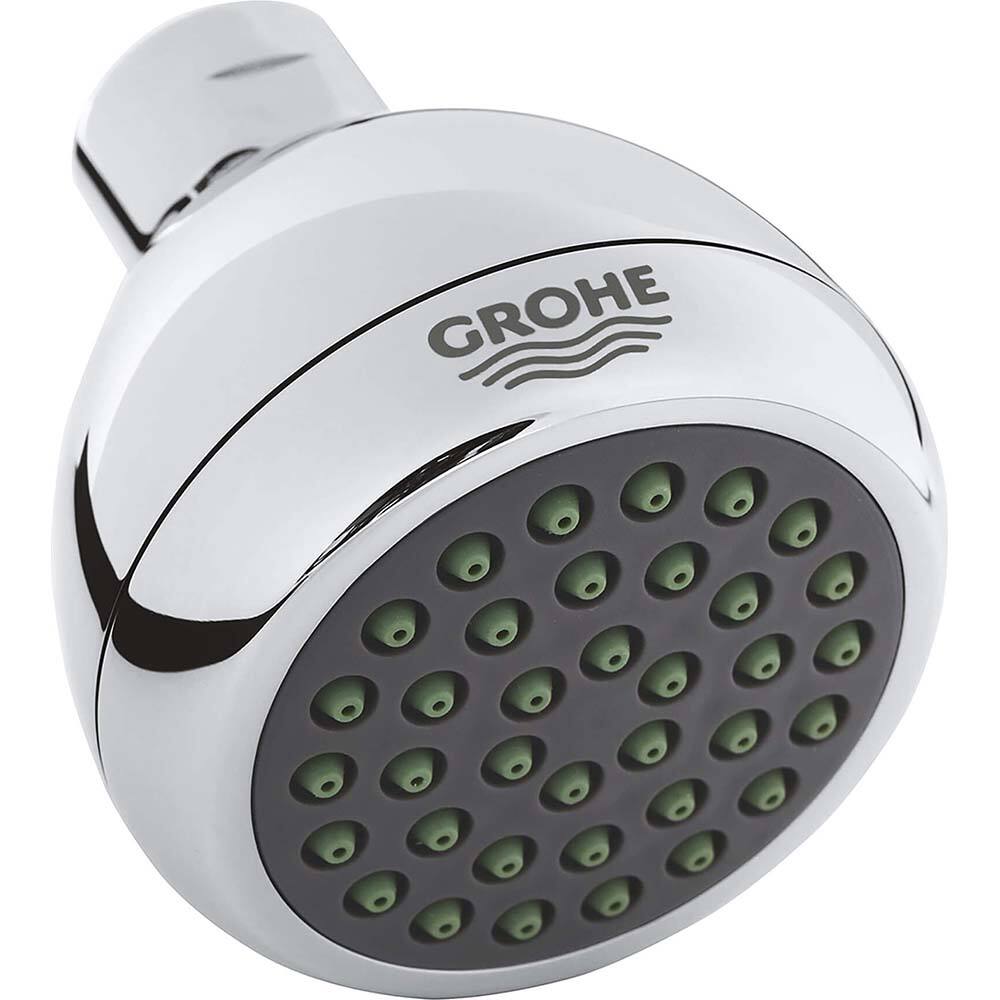 Grohe - Shower Heads & Accessories; Type: Shower Head ; Material: Metal ; GPM: 1.50 ; Face Diameter: 2.5 (Inch); Finish/Coating: Polished Chrome ; Settings: Spray, Pulse, Combination Pulse-Massage - Exact Tool & Supply