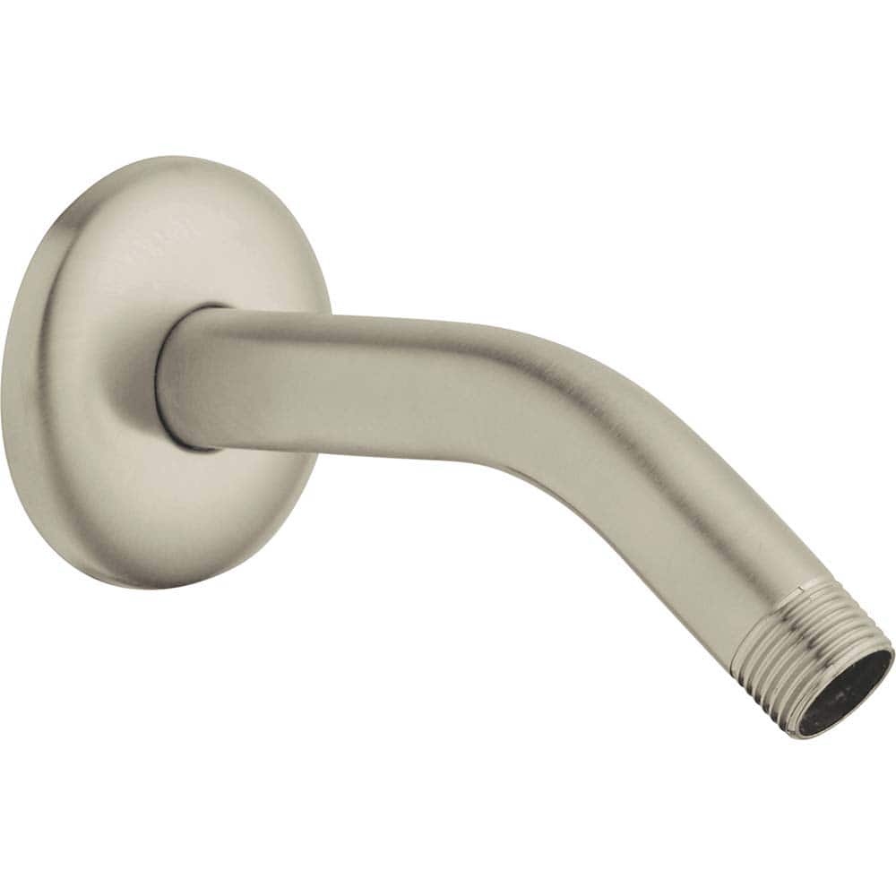 Grohe - Shower Supports & Kits; Type: Shower Arm ; Length (Inch): 5.625 ; Material: Metal ; Diameter (Inch): 0.5 ; Finish/Coating: Brushed; Nickel - Exact Tool & Supply