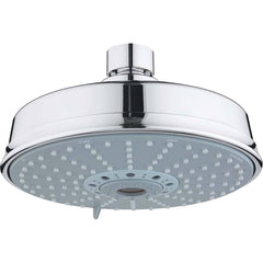 Grohe - Shower Heads & Accessories; Type: Shower Head ; Material: Metal ; GPM: 2.50 ; Face Diameter: 6.25 (Inch); Finish/Coating: Polished Chrome ; Settings: Spray, Pulse, Combination Pulse-Massage - Exact Tool & Supply