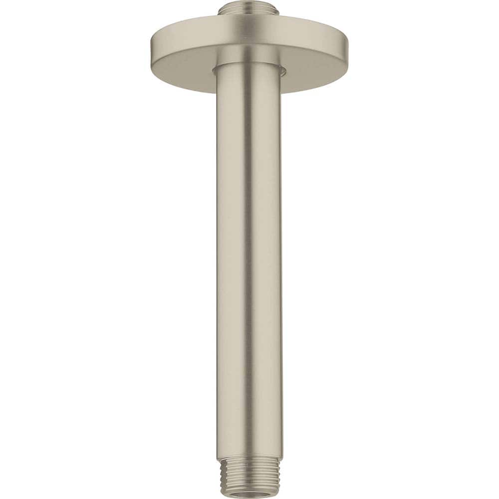 Grohe - Shower Supports & Kits; Type: Shower Arm ; Length (Inch): 6 ; Material: Metal ; Diameter (Inch): 0.5 ; Finish/Coating: Brushed; Nickel - Exact Tool & Supply
